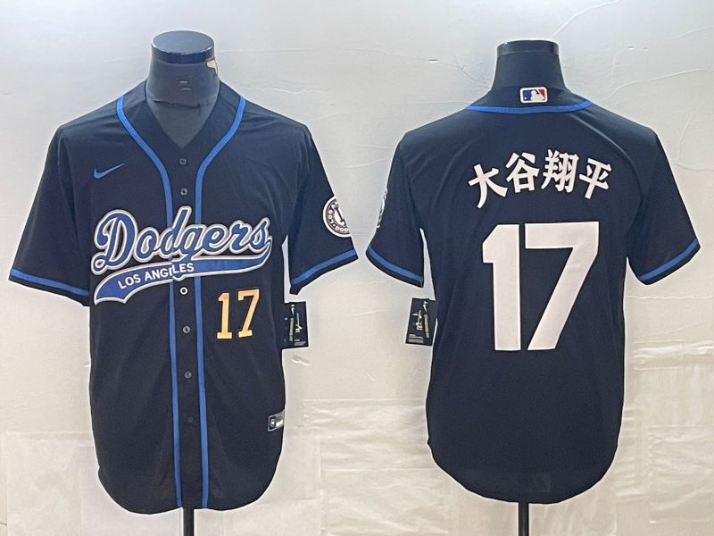 Men Los Angeles Dodgers #17 Ohtani Black Nike Game MLB Jersey style 11->los angeles dodgers->MLB Jersey